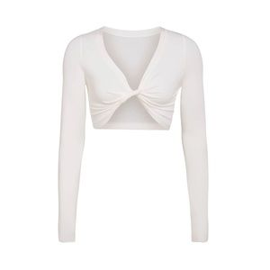 SKIMS white twist top long sleeve